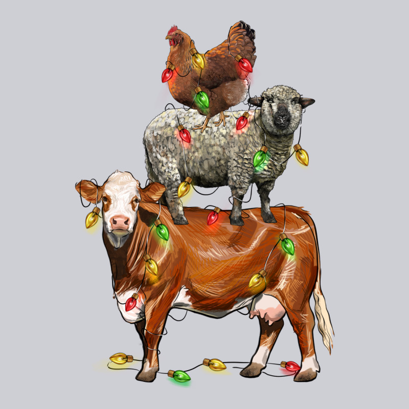 Christmas Cow Sheep And Chicken Heavyweight Sweatshirt by LillyAllenDesigns | Teevron