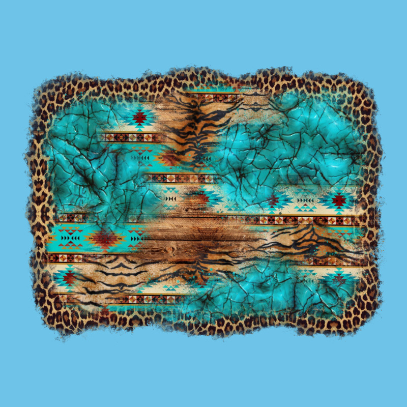 Western Turquoise Stone Aztec Tiger Pattern Background Premium Sweatshirt by Artiststas | Teevron