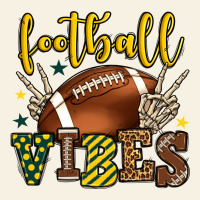 Football Vibes Yellow And Green Team Color Vintage Tee | Teevron