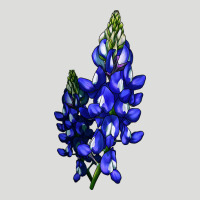 Bluebonnet Flower Illustrations Zipper Hoodie | Teevron