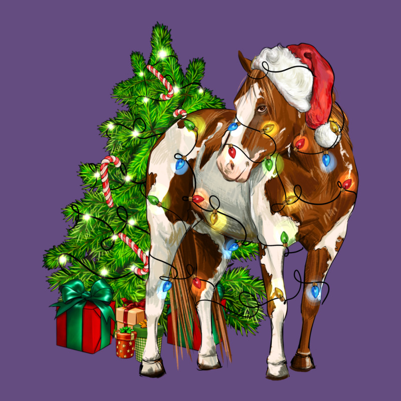 American Paint Horse Christmas Tree Vintage Hoodie by CowGirlArtShop | Teevron