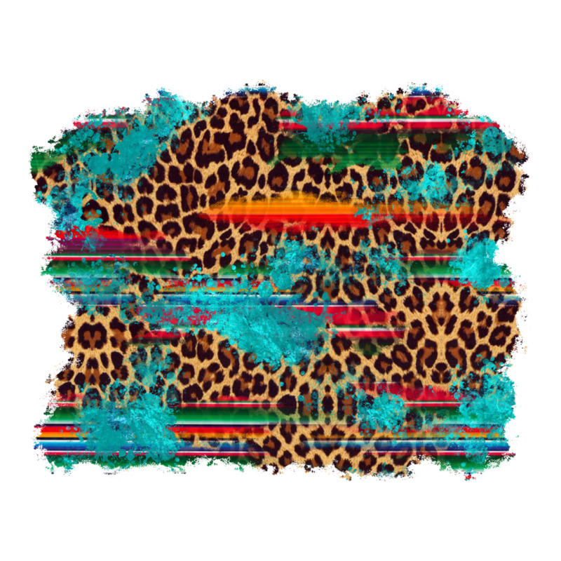 Western Serape Leopard Turquoise  Background Heavyweight Hoodie by Artiststas | Teevron