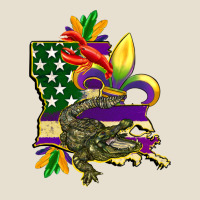 Louisiana Map American Flag Mardi Gras Urban Heavy Tee | Teevron