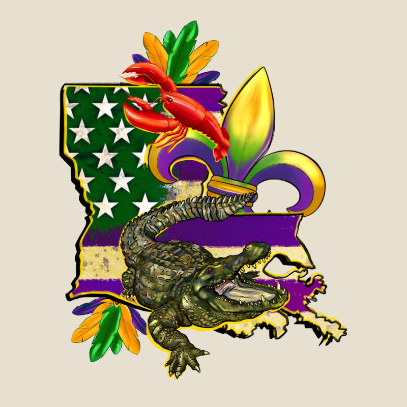 Louisiana Map American Flag Mardi Gras Urban Heavy Tee by CowGirlArtShop | Teevron