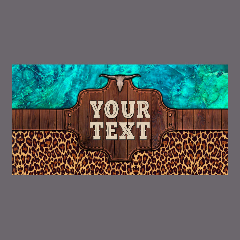 Preview Custom Name Turquoise Stone Leopard Bull Skull License Plate Premium Sweatshirt by Artiststas | Teevron