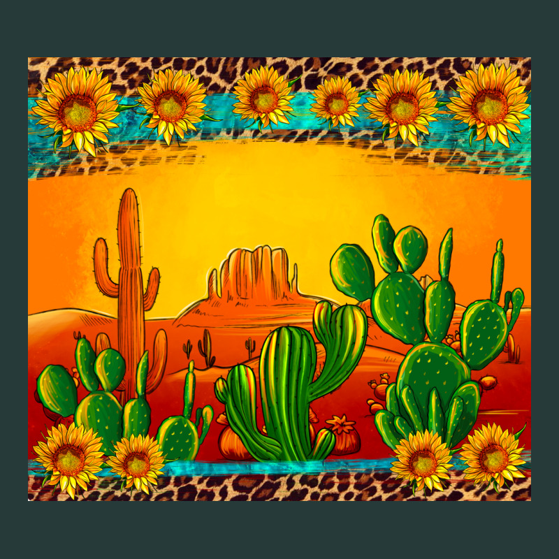 Desert Sunset With Cactus Sunflowers And Leopard Premium Sweatshirt by Artiststas | Teevron