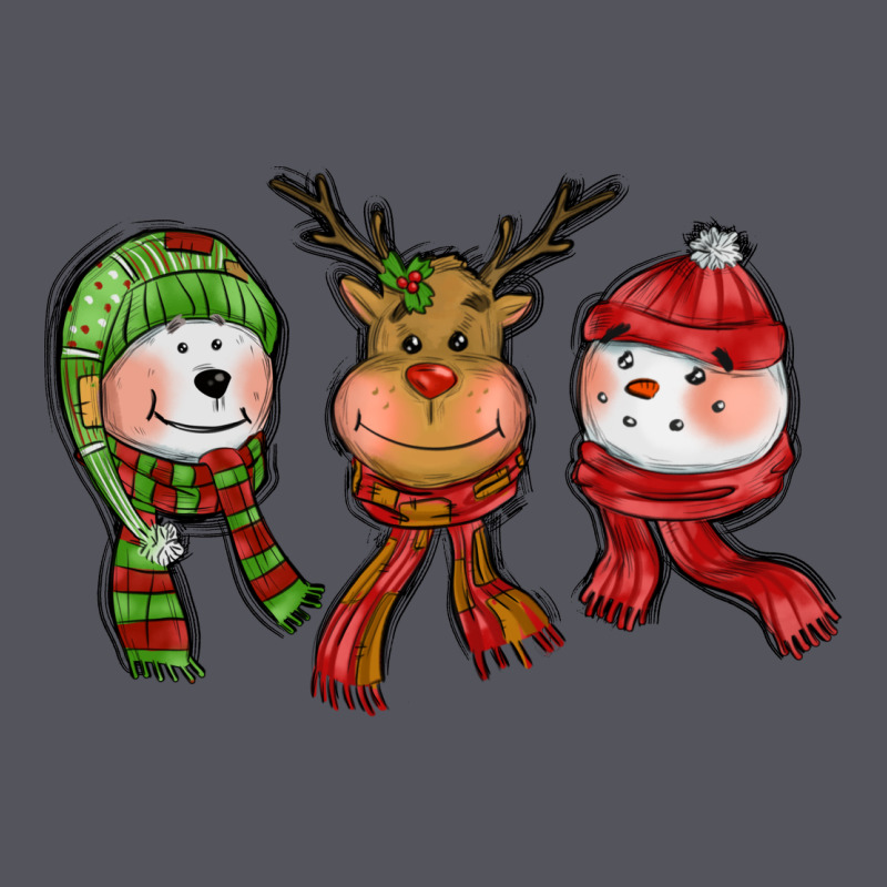 Christmas Reindeer Polar Bear Snowman Vintage Hoodie by CowGirlArtShop | Teevron