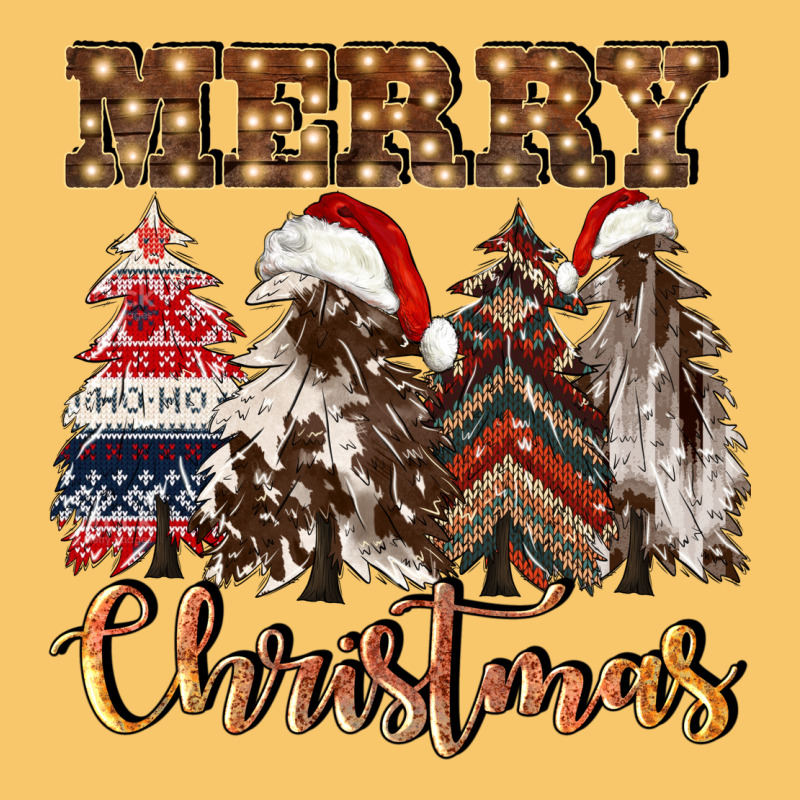 Merry Christmas Trees Vintage Hoodie by CowGirlArtShop | Teevron