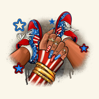 America Afro Girl Sneakers Premium Hoodie | Teevron