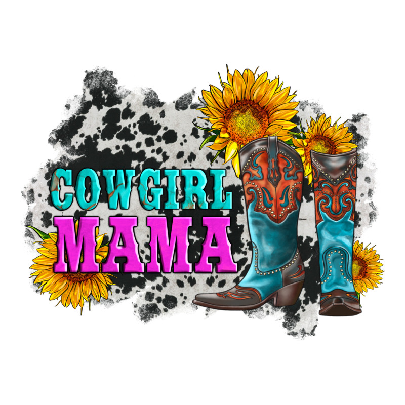 Cowgirl Mama With Boots And Sunflowers And Cowhide Premium Sweatshirt by Artiststas | Teevron