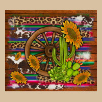 Cactus And Sunflowers With Old Wheel Serape Leopard Cowhide Background Heavyweight Hoodie | Teevron