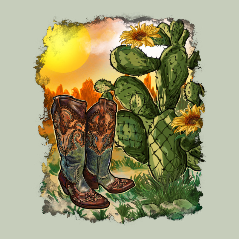 Western Boots With Cactus And Desert Ladies Tee by RanaPortraitStore | Teevron