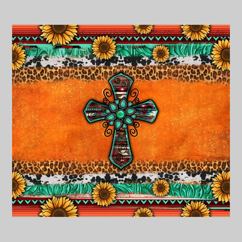 Sunflowers Cross Aztec Pattern Premium Tee by Jasminsmagicworld | Teevron