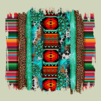 Serape Aztec Leopard And Turquoise Glitter With Gemstone Brushstroke Heavyweight Hoodie | Teevron