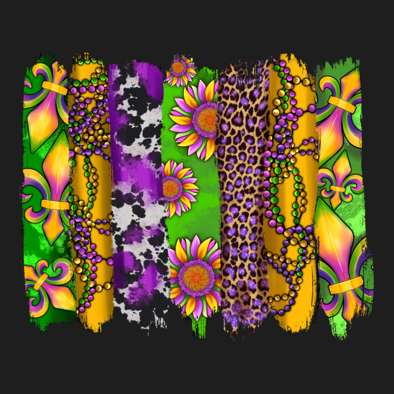 Mardi Gras Sunflower Fleur De Lis Leopard Cowhide Brushstrokes Heavyweight Hoodie by Artiststas | Teevron