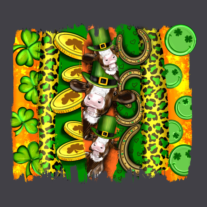 St Patricks Cow And Coin Wıth Clovers And Leopard Brushstrokes Heavyweight Hoodie by Artiststas | Teevron
