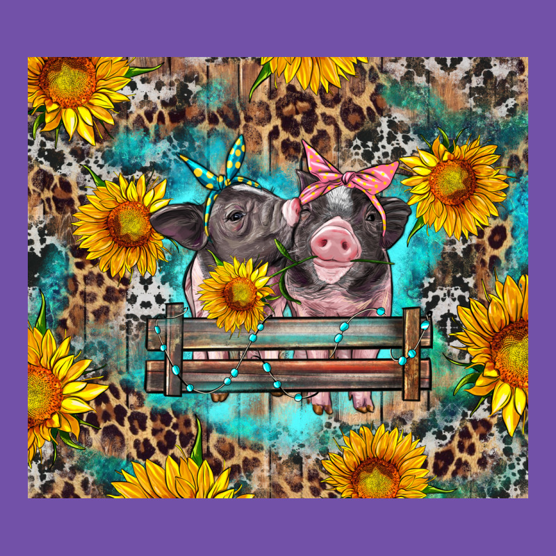 Baby Pigs With Leopard Cowhide And Sunflowers Premium Sweatshirt by Artiststas | Teevron