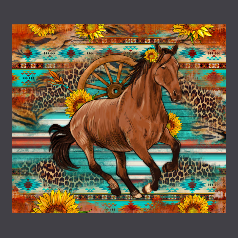 Galloping Horse Aztec Sunflower Heavyweight Hoodie by Artiststas | Teevron