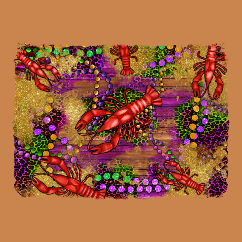 Mardi Gras Crawfısh Leopard Wood And Glitter Background Heavyweight Hoodie by Artiststas | Teevron