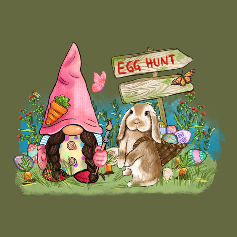 Easter Gnome And Rabbit Egg Hunt  Easter Day Long Sleeve Tee by CowGirlArtShop | Teevron