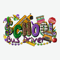 School Bus Driver Mardi Gras Urban Heavy Tee | Teevron