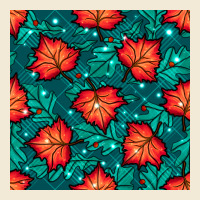 Fall Leaves Seamless Pattern Premium Hoodie | Teevron