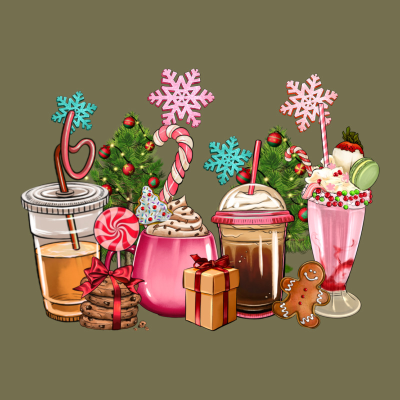 Pink Christmas Coffe Cups Vintage Hoodie by CowGirlArtShop | Teevron