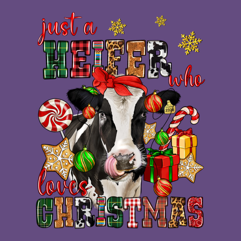 Just A Heifer Who Loves Christmas Cow Vintage Hoodie by CowGirlArtShop | Teevron