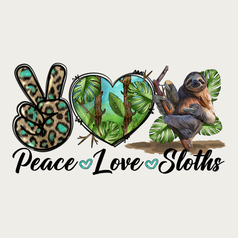 Peace Love Sloths Zipper Hoodie by LillyAllenDesigns | Teevron