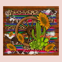 Cactus And Sunflowers With Old Wheel Serape Leopard Cowhide Background Premium Sweatshirt | Teevron