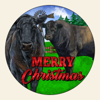Black Angus Cattle And Bull Merry Christmas Vintage Tee | Teevron