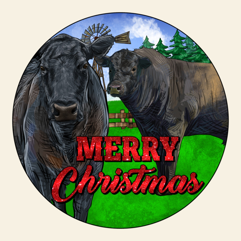 Black Angus Cattle And Bull Merry Christmas Vintage Tee by RanaPortraitStore | Teevron
