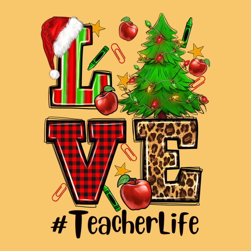 Love Teacher Life Christmas Vintage Hoodie by CowGirlArtShop | Teevron