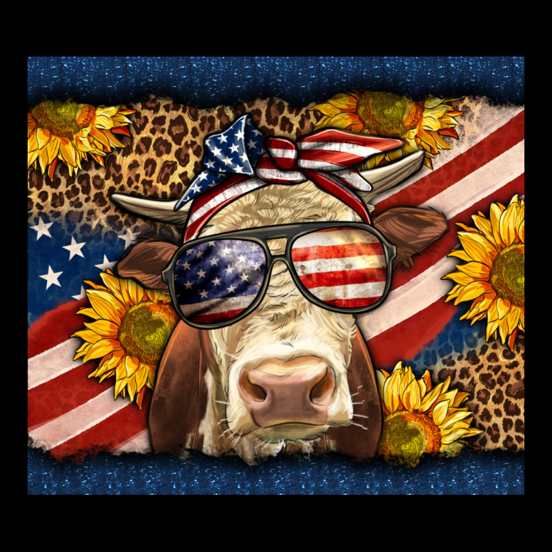 Western 4th Of July Cow Heavyweight Sweatshirt by LillyAllenDesigns | Teevron