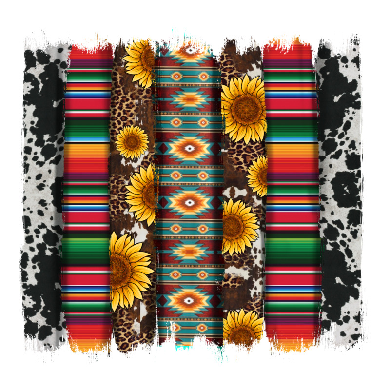 Cowhıde Aztec Serape Wıth Leopard And Sunflowers Brushstroke Premium Sweatshirt by Artiststas | Teevron