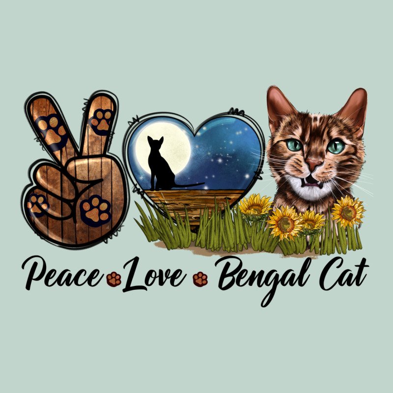 Peace Love Bengal Cat Head Zipper Hoodie by LillyAllenDesigns | Teevron