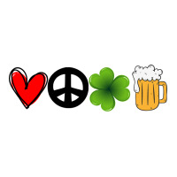 Funny St Patricks Day Love Peace Clover And Beer Premium Tee | Teevron