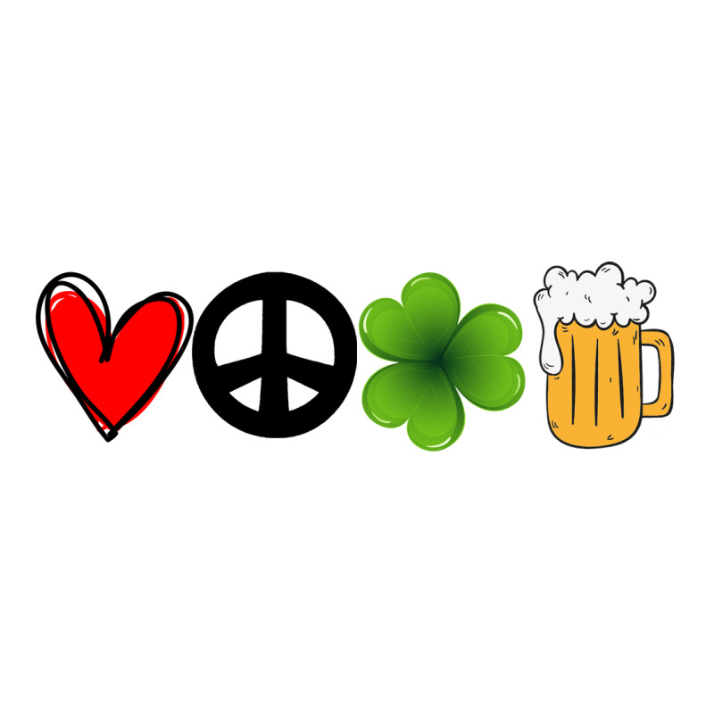 Funny St Patricks Day Love Peace Clover And Beer Premium Tee by Bettercallsaul | Teevron
