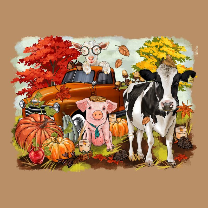 Fall Farm Animals Vintage Hoodie by CowGirlArtShop | Teevron