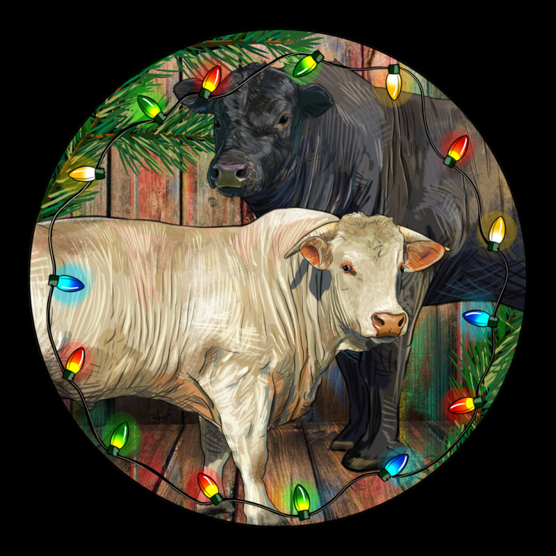 Christmas Charolais Bull And Black Angus Bull Premium Tee by RanaPortraitStore | Teevron