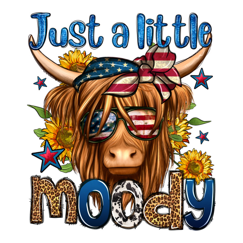 Just A Little Moody 4th Of July Long Haired Cow Premium Hoodie by Jasminsmagicworld | Teevron