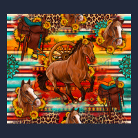 Galloping Horse Serape Sunflowers Turquoise And Saddles Premium Sweatshirt | Teevron