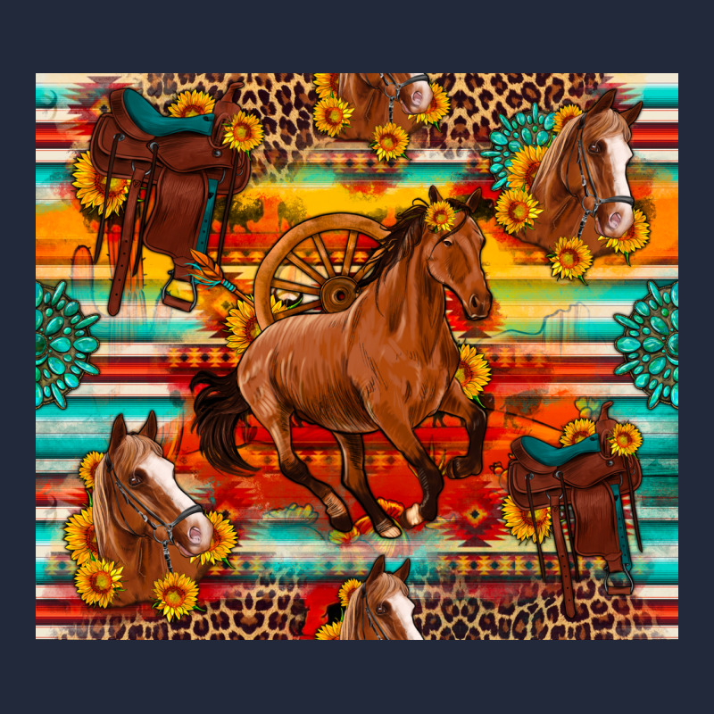 Galloping Horse Serape Sunflowers Turquoise And Saddles Premium Sweatshirt by Artiststas | Teevron