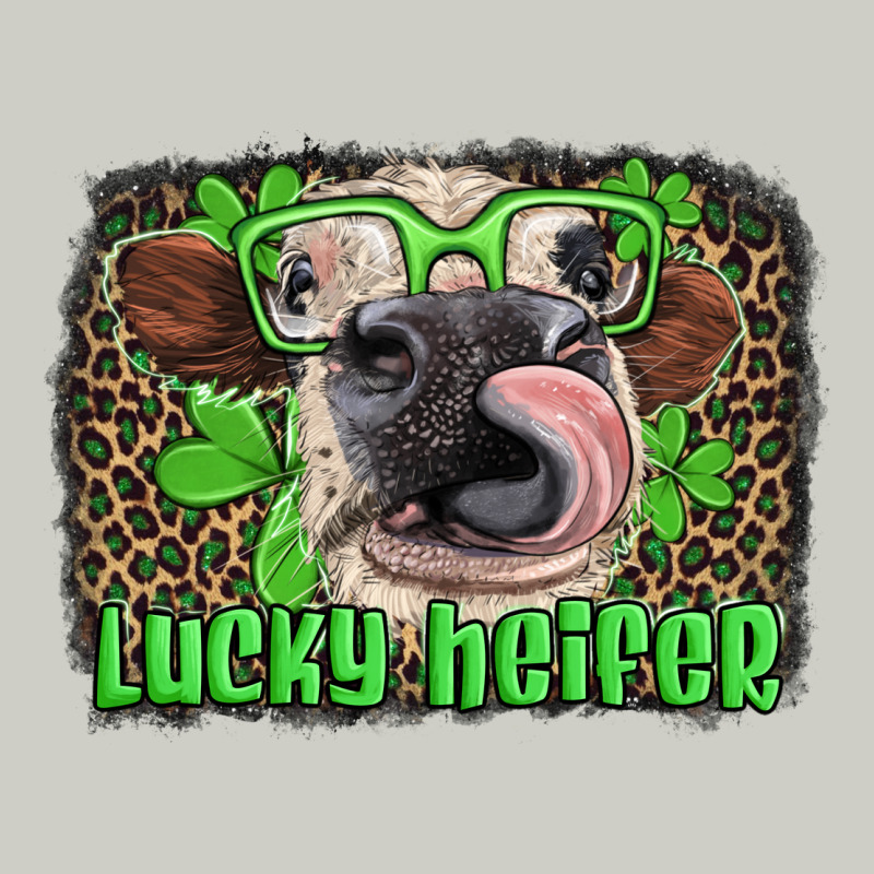 Lucky Heifer With Glasses St Patricks Heavyweight Hoodie by Artiststas | Teevron
