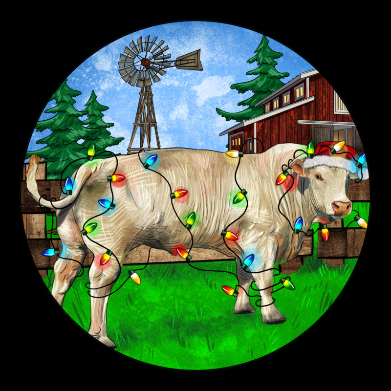 Christmas Charolais Bull And Barnyard Premium Tee by RanaPortraitStore | Teevron