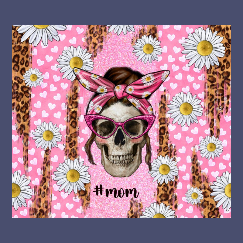 Skull Mom Pink Glitter With Daisy Vintage Tee by TumblerDesignByShophia | Teevron