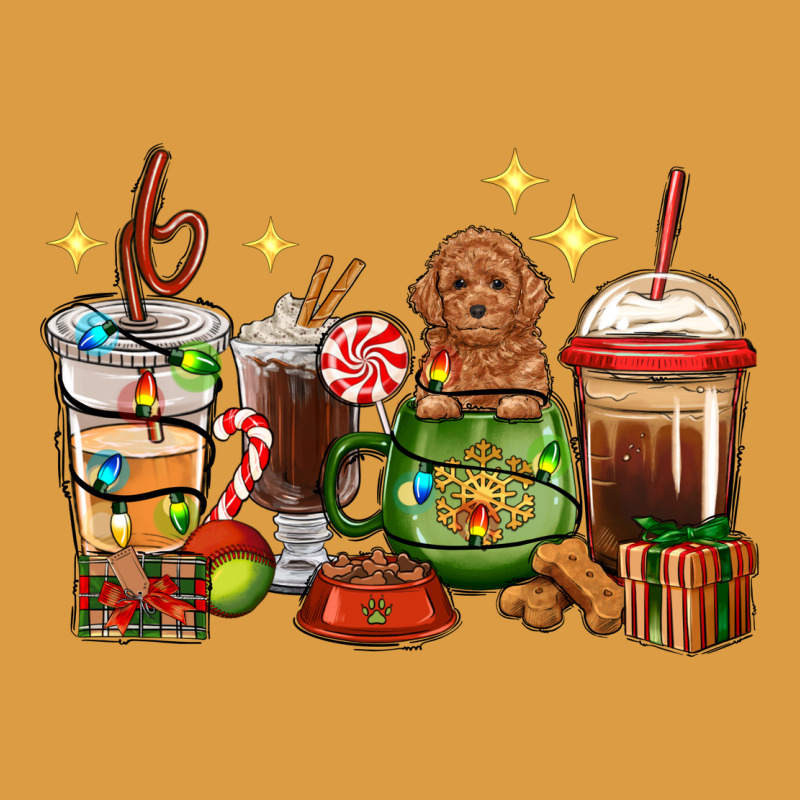 Christmas Coffee Cups With Poodle Urban Heavy Tee by RanaPortraitStore | Teevron