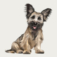 Skye Terrier Dog Illustrations Zipper Hoodie | Teevron