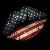 Vintage American Flag Lips Premium Tee | Teevron