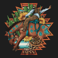 Bucking Bronco Aztec Shape Background Heavyweight Hoodie | Teevron